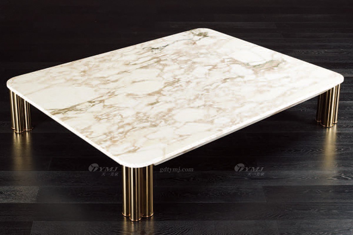 高端奢華家具意大利進(jìn)口品牌時尚輕奢五金+大理石面茶幾系列茶幾1