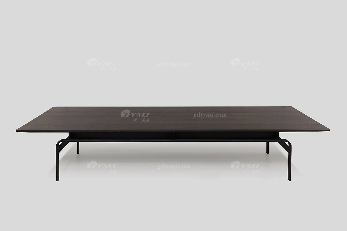 意式極簡風(fēng)格高端別墅豪宅家具品牌現(xiàn)代輕奢客廳時(shí)尚煙熏黑橡色茶幾