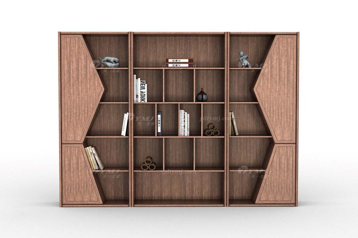 新中式風(fēng)格家具高端別墅家具品牌簡約大氣時(shí)尚書房家具實(shí)木書柜書架